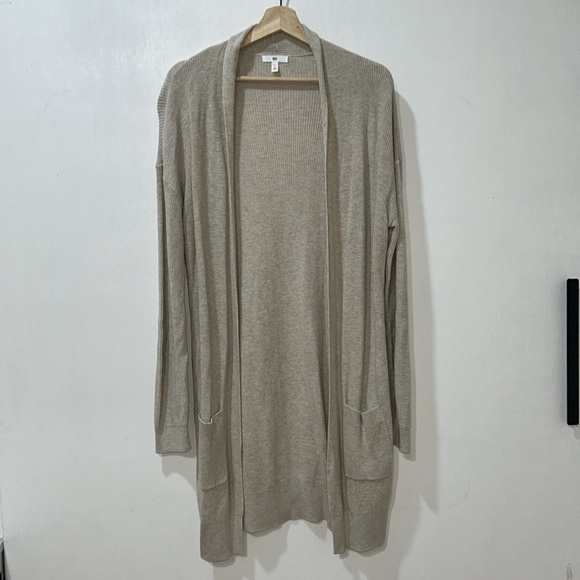 bp Sweaters - B.P WOMENS OPEN FRONT LONG LINE CARDIGAN BEIGE Sz MD